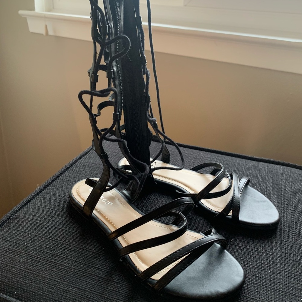 black gladiator sandal